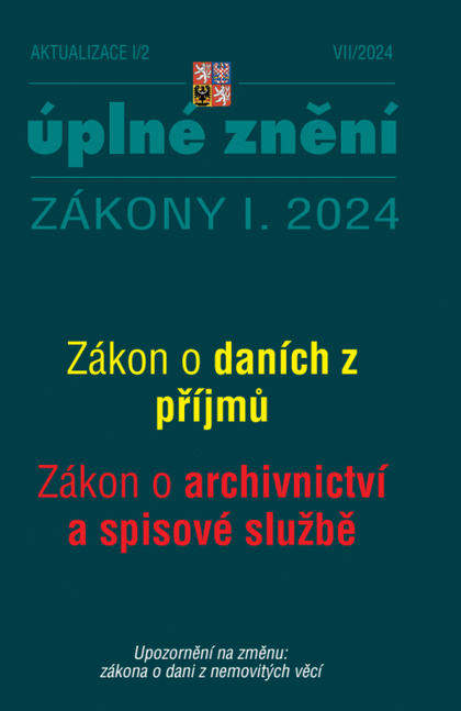 E-kniha Aktualizace I/2 / 2024 - o daních z příjmů, o archivnictví a spisové službě