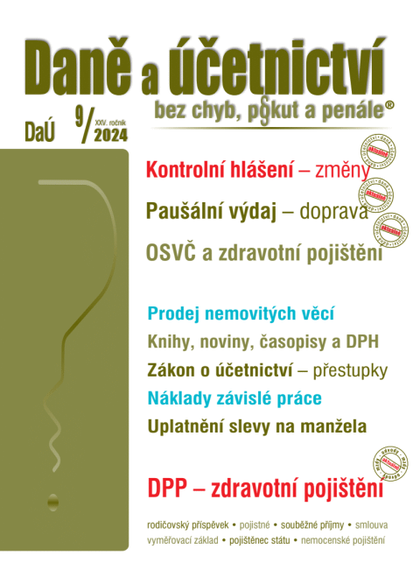 E-kniha DaÚ č. 9 / 2024 - Kontrolní hlášení – změny