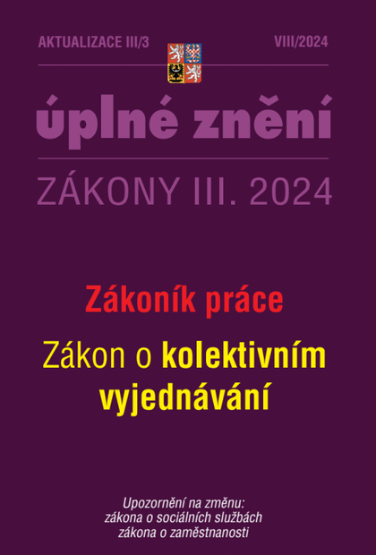 E-kniha Aktualizace III/3 / 2024 - Zákoník práce