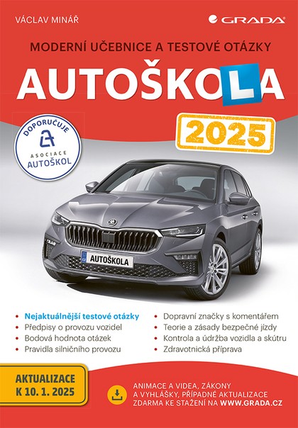 E-kniha Autoškola 2025 - Moderní učebnice a testové otázky