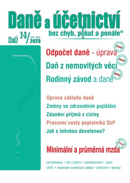 E-kniha DaÚ č. 2-3 / 2025 - Odpočet daně – úprava pravidel