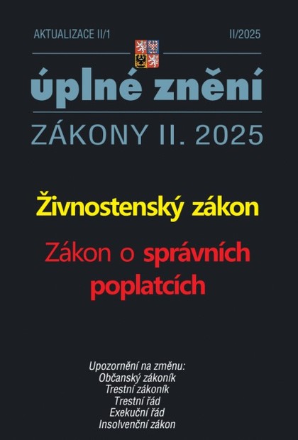 E-kniha Aktualizace II/1 / 2025 - Živnostenský zákon