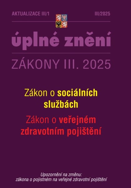 E-kniha Aktualizace III/1 / 2025 - Zákon o sociálních službách
