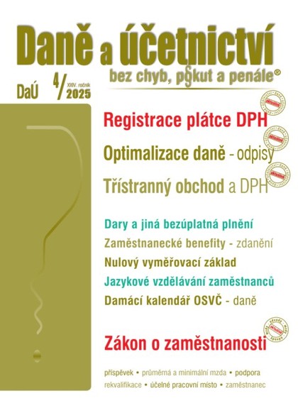 E-kniha DaÚ č. 4 / 2025 - Registrace plátce DPH