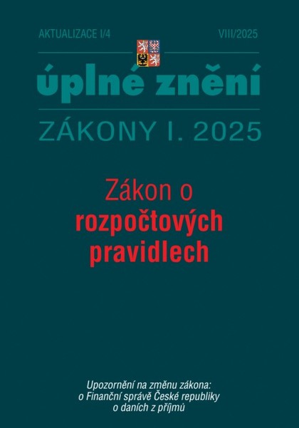 E-kniha Aktualizace I/4 / 2025 - o rozpočtových pravidlech