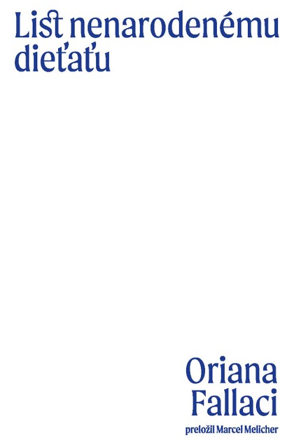 E-kniha List nenarodenému dieťaťu