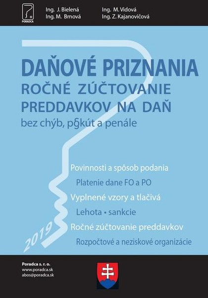 E-kniha Daňové priznania 2019 + vyplnené vzory a tlačivá