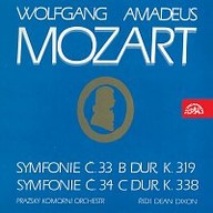 Hudba Symfonie č. 33 B dur K. 319, č. 34 C dur, K. 338